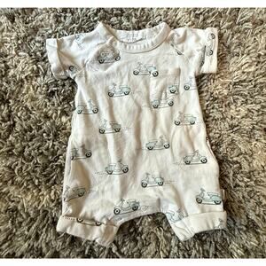 Firsts by Petit Lem 3 Months Baby Boy Romper Scooter Print Shortalls Outfit
